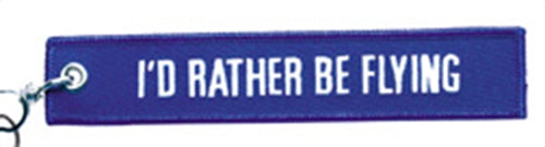 Embroidered I'd Rather be Flying Keychain